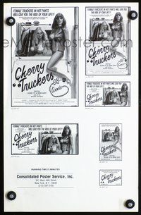 4t205 CHERRY TRUCKERS pressbook '76 artwork of sexy big rig drivers, xxx rated!