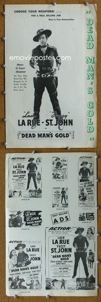 4t268 DEAD MAN'S GOLD pressbook '48 cowboy Lash La Rue, Al 