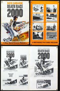 4t270 DEATH RACE 2000 pressbook '75 Paul Bartel, David Carradine, cool car racing sci-fi art!