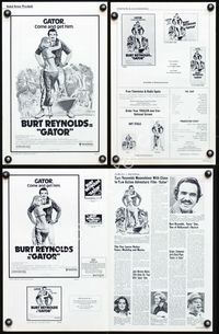 4t389 GATOR pressbook '76 art of Burt Reynolds & Lauren Hutton by McGinnis, White Lightning sequel!
