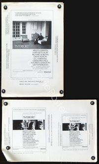 4t497 INTERIORS pressbook '78 Woody Allen, Diane Keaton, Mary Beth Hurt, Kristin Griffith!