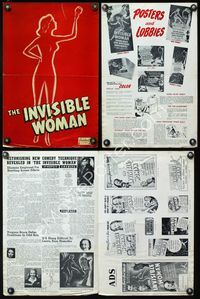 4t502 INVISIBLE WOMAN pressbook R48 Virginia Bruce, John Barrymore, sexy silhouette!