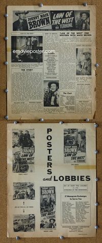 4t551 LAW OF THE WEST pressbook '49 western, Johnny Mack Brown & Max Terhune!