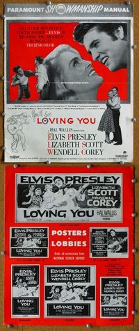 4t590 LOVING YOU pressbook '57 Elvis Presley, Lizabeth Scott, Wendell Corey & Dolores Hart!