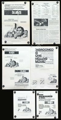 4t619 MAROONED pressbook '69 Gregory Peck & Gene Hackman, great Terpning cast & rocket art!