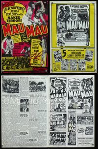 4t623 MAU-MAU pressbook '50 Africa explodes with naked terror, you are there!