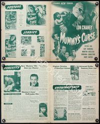 4t649 MUMMY'S CURSE pressbook '44 bandaged Lon Chaney Jr. menacing pretty girl!
