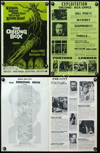 4t680 OBLONG BOX pressbook '69 Vincent Price, Christopher Lee, Edgar Allan Poe, cool horror art!