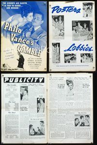 4t713 PHILO VANCE'S GAMBLE pressbook '47 Alan Curtis, Terry Austin, film noir!