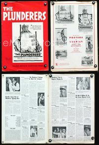 4t720 PLUNDERERS pressbook '60 Jeff Chandler, John Saxon, Dolores Hart, cowboy western!