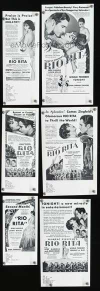 4t756 RIO RITA 6 ad mats '29 Bert Wheeler & Robert Woolsey, early big budget musical!