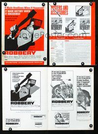 4t758 ROBBERY pressbook '67 Stanley Baker, Peter Yates directed, cool crime artwork!