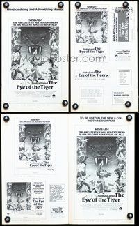 4t817 SINBAD & THE EYE OF THE TIGER pressbook '77 Ray Harryhausen, cool Lettick fantasy art!