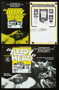 4t822 SLEEPY HEAD pressbook '73 Tina Russell, Georgina Spelvin, Joseph Sarno directed sexploitation