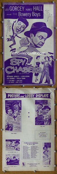 4t841 SPY CHASERS pressbook '55 Bowery Boys, Leo Gorcey, Bernard Gorcey, Sig Ruman!