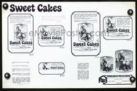 4t862 SWEET CAKES pressbook '76 super sexy artwork of nearly naked girl with back turned in bed!