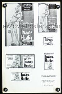 4t875 TEENAGE HUSTLER ad mat '75 artwork of super-sexy Mary Monroe!