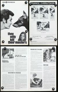 4t888 THEY ONLY KILL THEIR MASTERS pressbook '72 great close up of James Garner & Doberman Pincer!