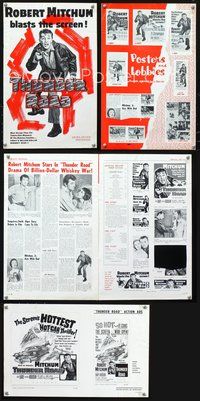4t900 THUNDER ROAD pressbook '58 great artwork of moonshiner Robert Mitchum!