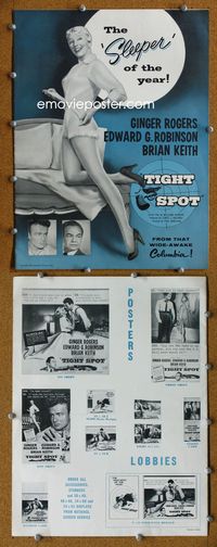4t906 TIGHT SPOT pressbook '55 sexy Ginger Rogers, close-up of Edward G. Robinson!