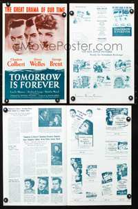 4t912 TOMORROW IS FOREVER pressbook R53 close-ups of Orson Welles, Claudette Colbert & George Brent