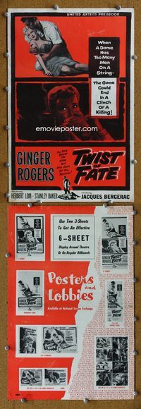 4t933 TWIST OF FATE pressbook '54 sexy dame Ginger Rogers has too many men on a string!