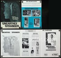 4t938 UNEARTHLY STRANGER pressbook '64 cool art of weird macabre unseen thing out of time & space!