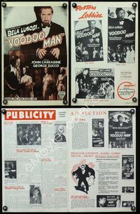 4t956 VOODOO MAN pressbook R50s Bela Lugosi, John Carradine, George Zucco, Wanda McKay!