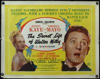 4v855 SECRET LIFE OF WALTER MITTY English 1/2sh '47 head & shoulders c/u of Danny Kaye & Mayo!