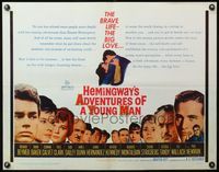 4v509 ADVENTURES OF A YOUNG MAN 1/2sh '62 Ernest Hemingway, Paul Newman, Diane Baker!