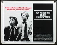 4v515 ALL THE PRESIDENT'S MEN 1/2sh '76 Dustin Hoffman & Robert Redford as Woodward & Bernstein!