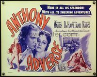 4v524 ANTHONY ADVERSE 1/2sh R56 close-up image of Fredric March & Olivia de Havilland!
