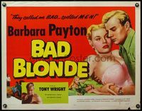 4v535 BAD BLONDE 1/2sh '53 classic sexy bad girl image, they called me bad...spelled M-E-N!