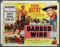 4v541 BARBED-WIRE 1/2sh '52 action image of Gene Autry & Champion, don't fence Gene in!