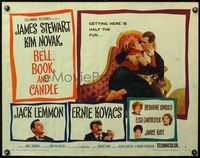 4v550 BELL, BOOK & CANDLE style B 1/2sh '58 James Stewart kissing sexiest witch Kim Novak!