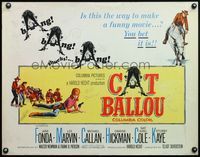 4v586 CAT BALLOU 1/2sh '65 classic sexy cowgirl Jane Fonda, Lee Marvin, great artwork!