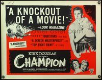 4v589 CHAMPION 1/2sh R50s Kirk Douglas, Marilyn Maxwell, boxing classic!