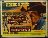 4v604 COWBOY 1/2sh '58 Glenn Ford & Jack Lemmon in a western movie that has no corn or cliches!