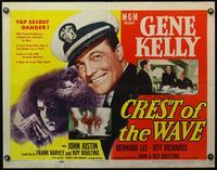 4v607 CREST OF THE WAVE style B 1/2sh '54 great close up of smiling Gene Kelly in uniform!