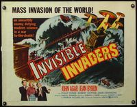 4v723 INVISIBLE INVADERS 1/2sh '59 great completely different art of space ships attacking Earth!