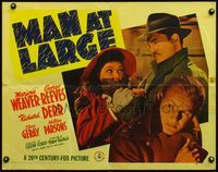 4v769 MAN AT LARGE 1/2sh '41 great close up of George Reeves covering Marjorie Weaver's mouth!