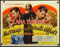 4v775 MARRIAGE IS A PRIVATE AFFAIR 1/2sh '44 full-length image of beautiful glamorous Lana Turner!