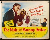 4v784 MODEL & THE MARRIAGE BROKER 1/2sh '52 Scott Brady kisses Jeanne Crain, smoking Thelma Ritter!