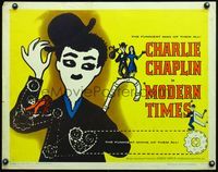 4v785 MODERN TIMES 1/2sh R59 fantastic artwork images of Charlie Chaplin by Leo Kouper!