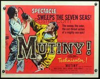 4v789 MUTINY 1/2sh '52 sailor Mark Stevens fights pirate with hook & knife, cut-throat action!
