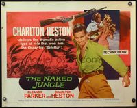 4v795 NAKED JUNGLE 1/2sh R60 romantic close up art of Charlton Heston & Eleanor Parker, George Pal!