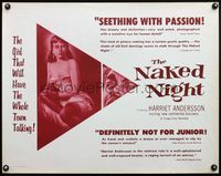 4v796 NAKED NIGHT 1/2sh '56 Ingmar Bergman, the girl that will have the whole town talking!