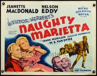 4v798 NAUGHTY MARIETTA 1/2sh R62 great smiling images of Jeanette MacDonald & Nelson Eddy!
