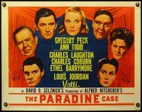 4v816 PARADINE CASE 1/2sh R56 Alfred Hitchcock, Gregory Peck, Ann Todd, Valli + 4 others!