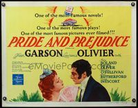 4v823 PRIDE & PREJUDICE 1/2sh R62 full-color art of Laurence Olivier & Greer Garson, Jane Austen